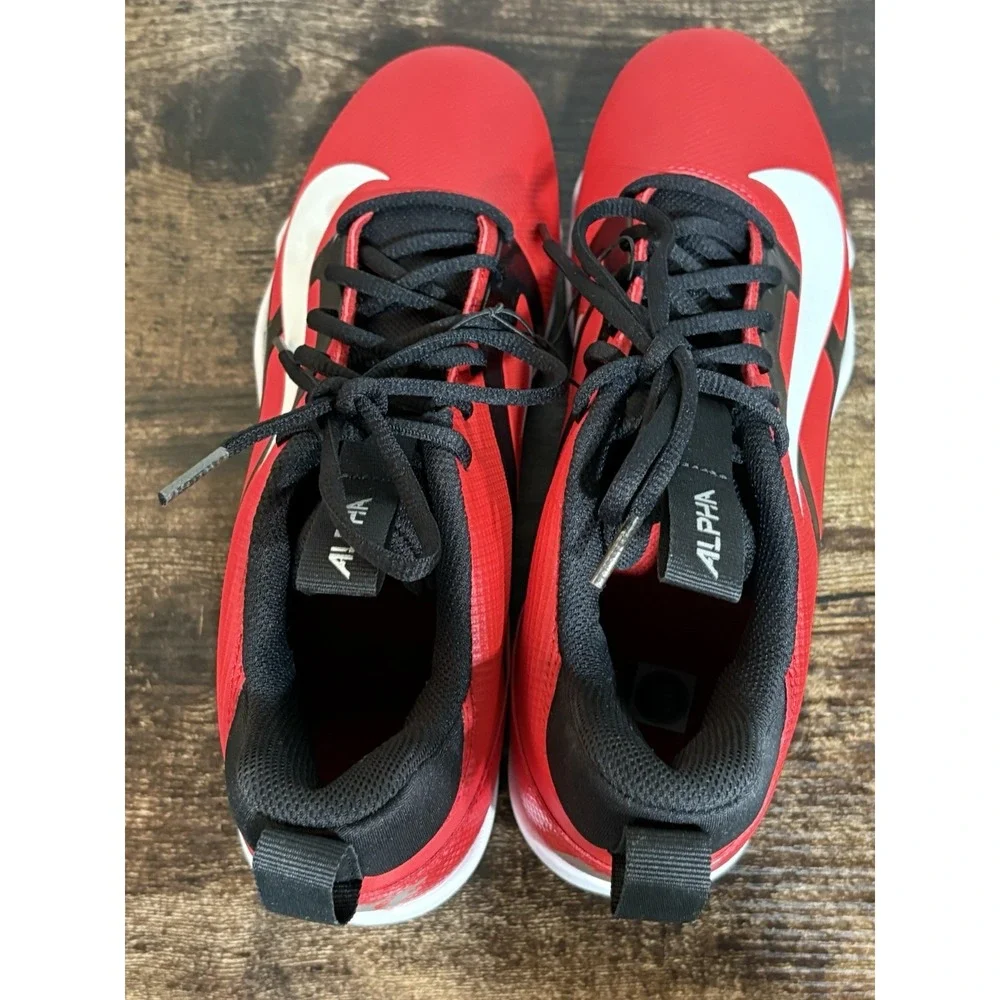 Nike Alpha Menace 4 Shark Men's Red/White Football Cleats NWOB Size 9.5 Shoes‎